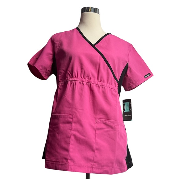 Cherokee Women's Infinity Mock Wrap Scrubs Top - Picture 3 of 11